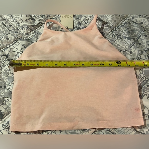 CALIA LUSTRALUX CROP LOW SUPPORT EXERCISE TOP SPORTS BRA LIGHT PINK SZ SMALL NWT - Picture 4 of 13